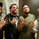 Steve, Robert, Mike and myself, flashing our “Fours” for being the first four in line for Solo Show Four. Image: Hero Complex